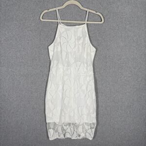 Meaneor Lace Pencil Dress Small Sheer Back Romantic Bachelorette Resort Cruise‎